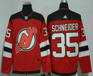 Men's New Jersey Devils #35 Cory Schneider Red with Black 2017-2018 Hockey Adidas Stitched NHL Jersey