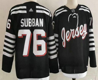 Men's New Jersey Devils #76 PK Subban Black Alternate Authentic Jersey