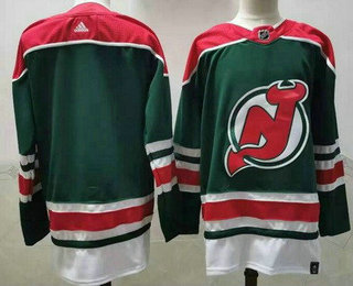 Men's New Jersey Devils Blank Green 2021 Reverse Retro Stitched NHL Jersey