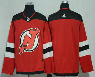 Men's New Jersey Devils Blank Red with Black 2017-2018 Hockey Adidas Stitched NHL Jersey