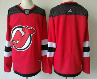 Men's New Jersey Devils Blank Red with Black 2017-2018 adidas Hockey Stitched NHL Jersey