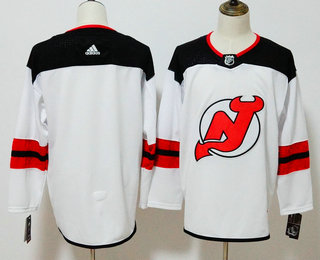 Men's New Jersey Devils Blank White 2017-2018 Hockey Adidas Stitched NHL Jersey