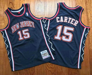 Men's New Jersey Nets #15 Vince Carter Blue Hardwood Classics Soul AU Throwback Jersey