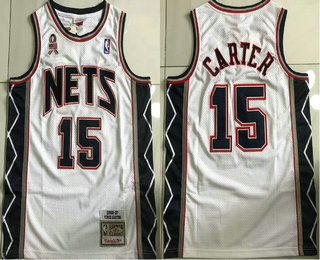 Men's New Jersey Nets #15 Vince Carter White 2006-07 Hardwood Classics Soul AU Throwback Jersey