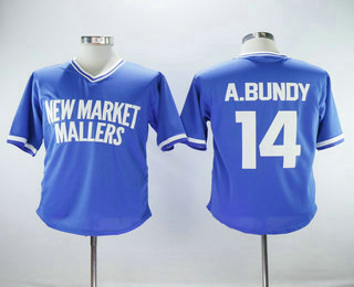 Men's New Market Mallers #14 Al Bundy Blue Stitched Baseball Jersey