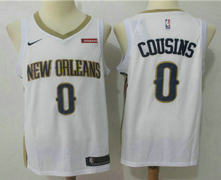 Men's New Orleans Pelicans #0 DeMarcus Cousins New White 2017-2018 Nike Swingman zatarains Stitched NBA Jersey