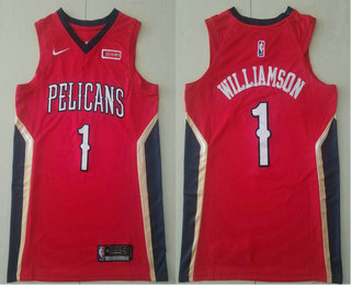 Men's New Orleans Pelicans #1 Winning Williamson New Red 2019 Nike Authentic Stitched NBA Jersey With The Sponsor Logo