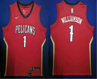 Men's New Orleans Pelicans #1 Winning Williamson New Red 2019 Nike Swingman Stitched NBA Jersey