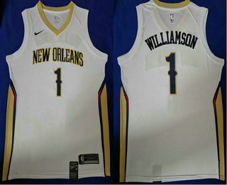 Men's New Orleans Pelicans #1 Winning Williamson New White 2019 Nike Swingman Stitched NBA Jersey
