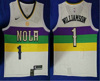 Men's New Orleans Pelicans #1 Winning Williamson White Nike 2019 New Season Swingman City Edition Jersey
