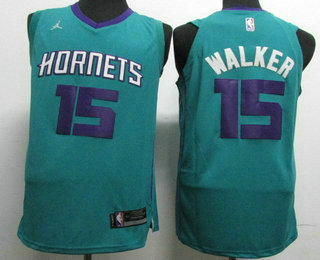 Men's New Orleans Pelicans #15 Kemba Walker Green 2017-2018 Jordan With Nike Swingman Stitched NBA Jersey