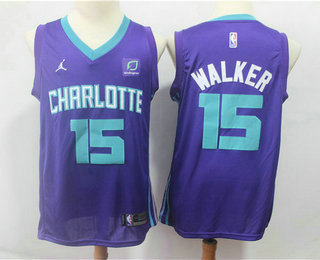 Men's New Orleans Pelicans #15 Kemba Walker Purple 2019 Jordan Swingman Stitched NBA Jersey With The Sponsor Logo