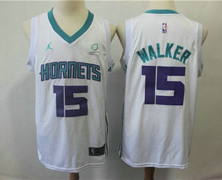 Men's New Orleans Pelicans #15 Kemba Walker White 2019 Jordan Swingman Stitched NBA Jersey WithThe Sponsor Logo