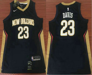 Men's New Orleans Pelicans #23 Anthony Davis New Navy Blue 2017-2018 Nike Swingman Stitched NBA Jersey