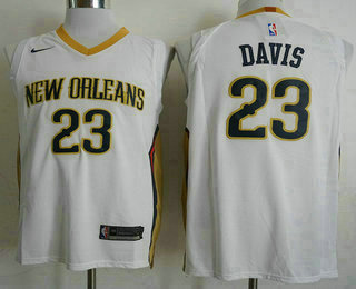 Men's New Orleans Pelicans #23 Anthony Davis New White 2017-2018 Nike Authentic Stitched NBA Jersey