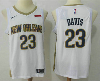 Men's New Orleans Pelicans #23 Anthony Davis New White 2017-2018 Nike Swingman zatarains Stitched NBA Jersey