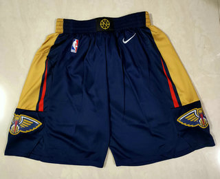 Men's New Orleans Pelicans Navy Blue 2019 Nike Swingman Stitched NBA Shorts