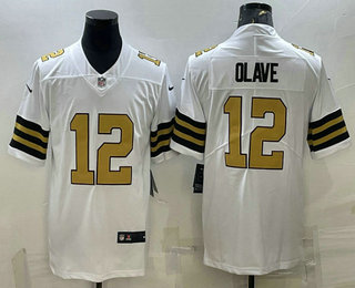 Men's New Orleans Saints #12 Chris Olave White 2022 Color Rush Stitched NFL Nike Limited Jersey