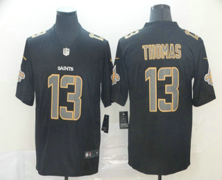 Men's New Orleans Saints #13 Michael Thomas Black 2018 Fashion Impact Black Color Rush Stitched NFL Nike Limited Jersey