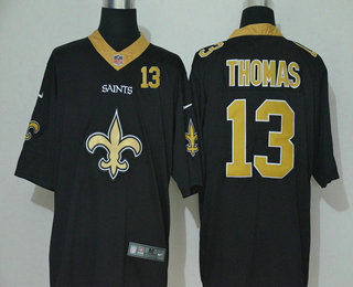 Men's New Orleans Saints #13 Michael Thomas Black 2020 Big Logo Number Vapor Untouchable Stitched NFL Nike Fashion Limited Jersey