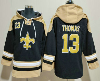 Men's New Orleans Saints #13 Michael Thomas Black Ageless Must Have Lace Up Pullover Hoodie