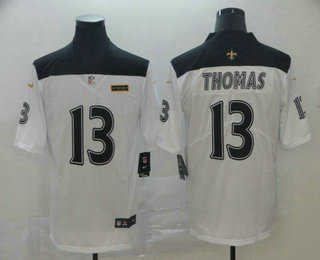 Men's New Orleans Saints #13 Michael Thomas White 2019 City Edition Vapor Stitched NFL Nike Limited Jersey