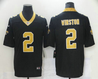 Men's New Orleans Saints #2 Jameis Winston Black 2021 Vapor Untouchable Stitched NFL Nike Limited Jersey