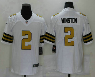 Men's New Orleans Saints #2 Jameis Winston White 2021 Color Rush Stitched NFL Nike Limited Jersey