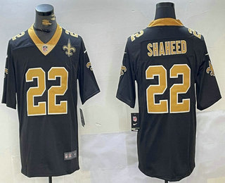 Men's New Orleans Saints #22 Rashid Shaheed Black With Team Patch 2024 Vapor Limited Stitched Jersey