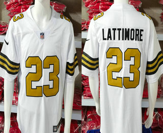 Men's New Orleans Saints #23 Marshon Lattimore White 2016 Color Rush Stitched Nike Limited Jersey