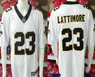 Men's New Orleans Saints #23 Marshon Lattimore White Vapor Stitched Nike Limited Jersey