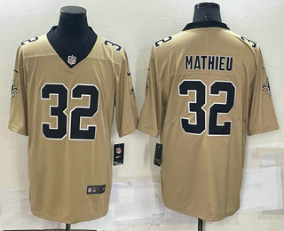 Men's New Orleans Saints #32 Tyrann Mathieu Gold 2022 Inverted Legend Stitched NFL Nike Limited Jersey