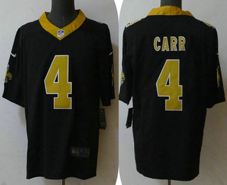 Men's New Orleans Saints #4 Derek Carr Black 2023 Vapor Untouchable Stitched Nike Limited Jersey