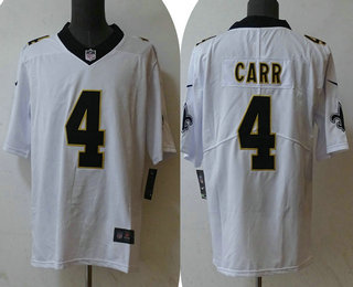 Men's New Orleans Saints #4 Derek Carr White 2023 Vapor Untouchable Stitched Nike Limited Jersey