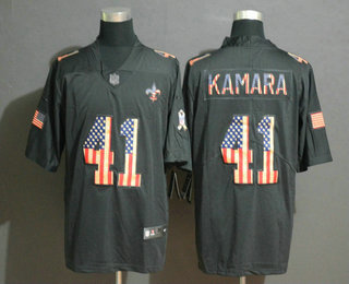 Men's New Orleans Saints #41 Alvin Kamara 2019 Salute To Service USA Flag Fashion Limited Jersey