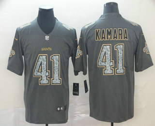 Men's New Orleans Saints #41 Alvin Kamara Gray Camo 2019 Vapor Untouchable Stitched NFL Nike Limited Jersey