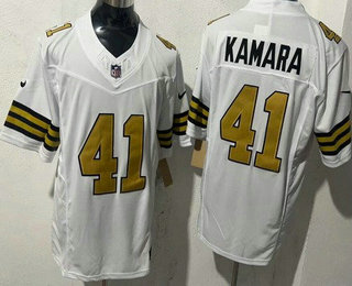 Men's New Orleans Saints #41 Alvin Kamara Limited White Alternate FUSE Vapor Jersey