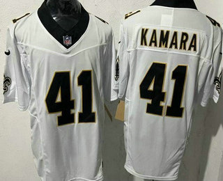 Men's New Orleans Saints #41 Alvin Kamara Limited White FUSE Vapor Jersey