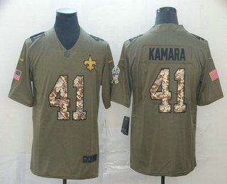 Men's New Orleans Saints #41 Alvin Kamara Olive With Camo 2017 Salute To Service Stitched NFL Nike Limited Jersey