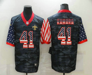 Men's New Orleans Saints #41 Alvin Kamara USA Camo 2020 Salute To Service Stitched NFL Nike Limited Jersey