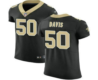 Men's New Orleans Saints #50 DeMario Davis Black 2018 Vapor Untouchable Stitched NFL Nike Elite Jersey
