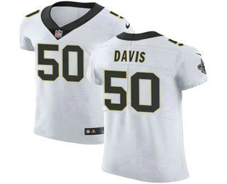 Men's New Orleans Saints #50 DeMario Davis White 2018 Vapor Untouchable Stitched NFL Nike Elite Jersey
