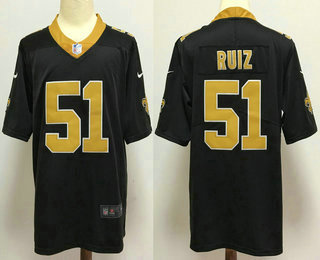 Men's New Orleans Saints #51 Cesar Ruiz Black 2017 Vapor Untouchable Stitched NFL Nike Limited Jersey