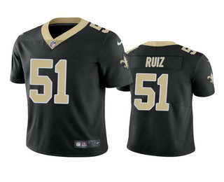 Men's New Orleans Saints #51 Cesar Ruiz Black 2020 NFL Draft Vapor Limited Jersey