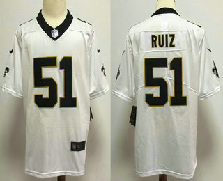 Men's New Orleans Saints #51 Cesar Ruiz White 2017 Vapor Untouchable Stitched NFL Nike Limited Jersey