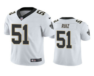 Men's New Orleans Saints #51 Cesar Ruiz White 2020 NFL Draft Vapor Limited Jersey