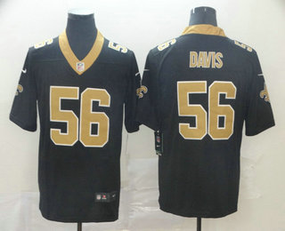 Men's New Orleans Saints #56 Demario Davis Black 2017 Vapor Untouchable Stitched NFL Nike Limited Jersey