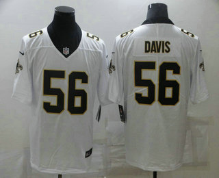 Men's New Orleans Saints #56 Demario Davis White 2021 Vapor Untouchable Stitched NFL Nike Limited Jersey