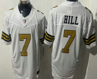 Men's New Orleans Saints #7 Taysom Hill Limited White Alternate FUSE Vapor Jersey