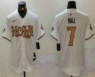 Men's New Orleans Saints #7 Taysom Hill White Nola Baseball Jersey